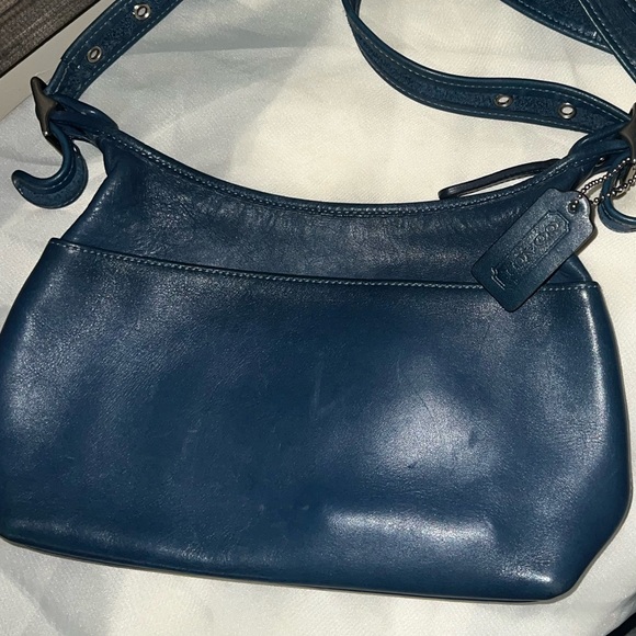 COACH 9136 LEGACY Blue GLOVE LEATHER S ZIPPERED MESSENGER CROSS-BODY - Picture 8 of 9